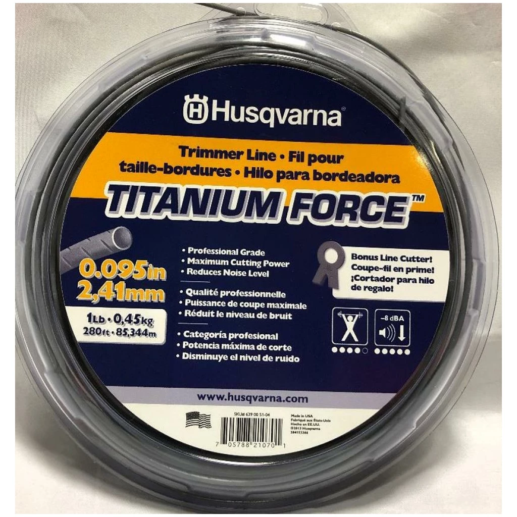 Husqvarna Titanium Force Trimmer Line .095x280' #639005104 1 Husqvarna Titanium Force Trimmer Line .095x280' #639005104