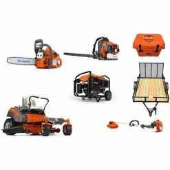 Caliber Trailer Mfg. GP2 Husqvarna Mower Bundle - Z248F Zero Turn 350BT Blower 7677 Generator