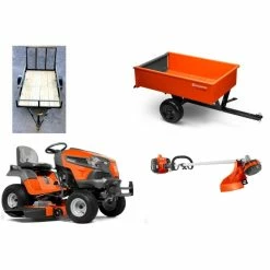 Caliber Trailer Mfg. HH100 Cheap As Dirt Bundle Husqvarna TS 248XD Lawn Tractor Mower Bundle