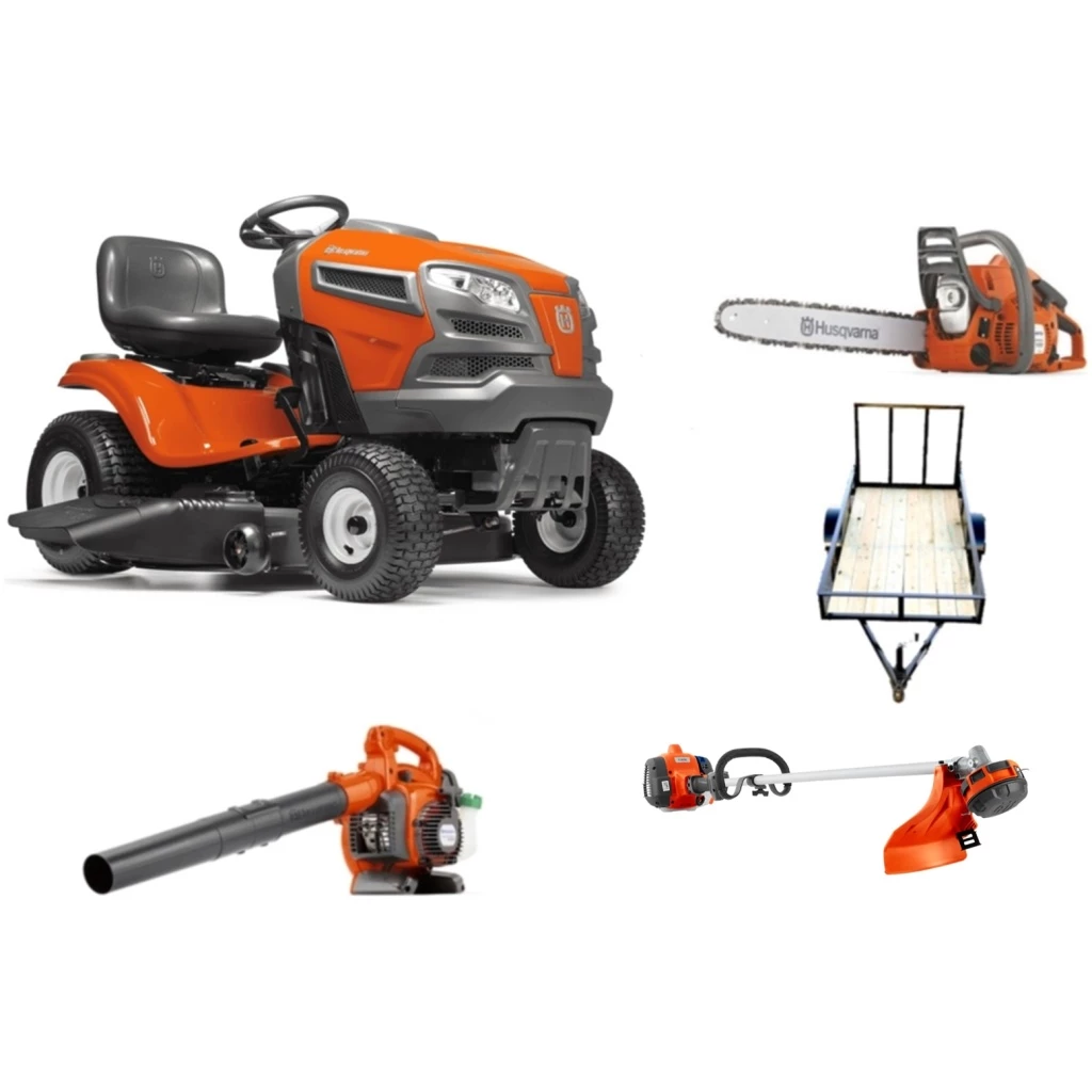 Caliber Trailer Mfg. HH103 Husqvarna Mower Bundle - YTH18542 Lawn Tractor 125B Blower 130L Trimmer 1 Caliber Trailer Mfg. HH103 Husqvarna Mower Bundle - YTH18542 Lawn Tractor 125B Blower 130L Trimmer