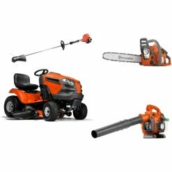 Briggs & Stratton HH110 Husqvarna Mower Bundle - YTH24V48 Lawn Tractor 125B Blower SRM-225 Trimmer
