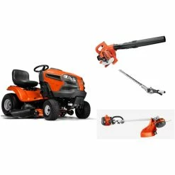 Briggs & Stratton HH113 Husqvarna Mower Bundle - YTH24V48 Lawn Tractor PB-2520AA Blower 330LK Trimmer