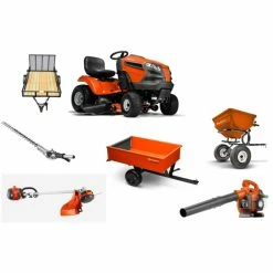 Briggs & Stratton HH115 Husqvarna Mower Bundle - YTH24V48 Lawn Tractor 125B Blower 330LK Trimmer