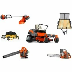 Caliber Trailer Mfg. HH4001 Husqvarna Mower Bundle - Z248F Zero Turn 130L Trimmer 120 II Chainsaw