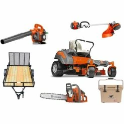 Caliber Trailer Mfg. HH407 Fab 42 Bundle Husqvarna Z242F Zero Turn Mower Bundle