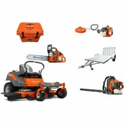 HH4133 Husqvarna Mower Bundle - Z254F Zero Turn 350BT Blower MU80X10AR Trailer
