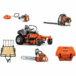 Caliber Trailer Mfg. HH4150 Husqvarna Mower Bundle - MZ48 Zero Turn 350BT Blower 435e Chainsaw