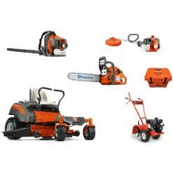 Caliber Trailer Mfg. HH4168 Husqvarna Mower Bundle - Z248F Zero Turn 350BT Blower TW17116DMN Tiller