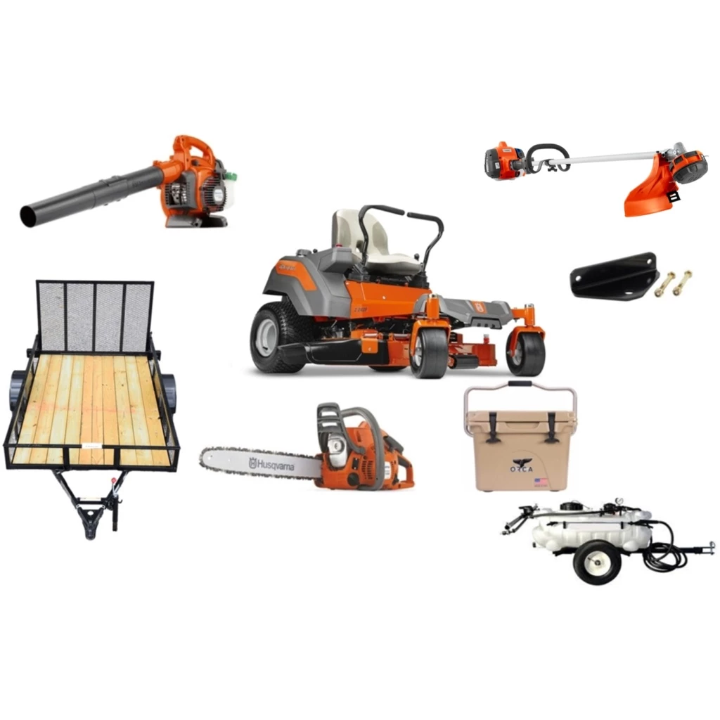 Caliber Trailer Mfg. HH4203 Husqvarna Mower Bundle - Z242F Zero Turn Mower 130L Trimmer 120 II Chainsaw 1 Caliber Trailer Mfg. HH4203 Husqvarna Mower Bundle - Z242F Zero Turn Mower 130L Trimmer 120 II Chainsaw