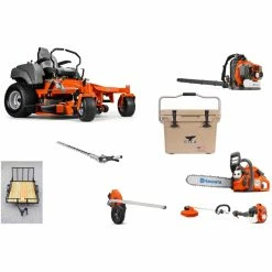 Caliber Trailer Mfg. HH448 Husqvarna Mower Bundle - MZ 54 Zero Turn 350BT Blower 525LK Trimmer