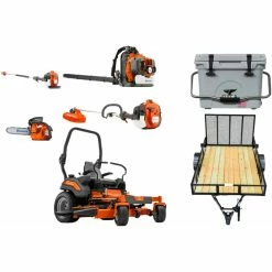 Caliber Trailer Mfg. HH581 Husqvarna Mower Bundle - Z454XS Zero Turn 350BT Blower 525L Trimmer