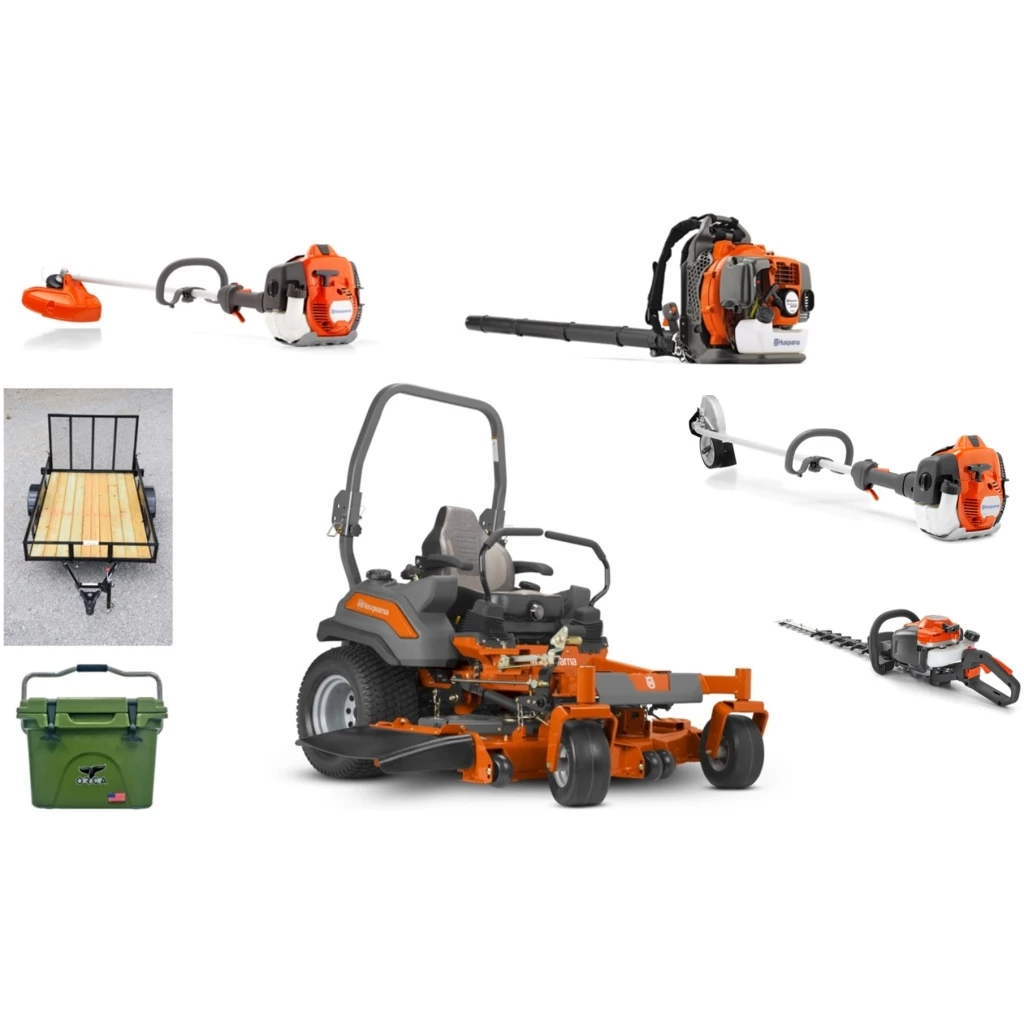 Caliber Trailer Mfg. HH707 Husqvarna Mower Bundle - Z554X Zero Turn 350BT Blower 525L Trimmer 1 Caliber Trailer Mfg. HH707 Husqvarna Mower Bundle - Z554X Zero Turn 350BT Blower 525L Trimmer