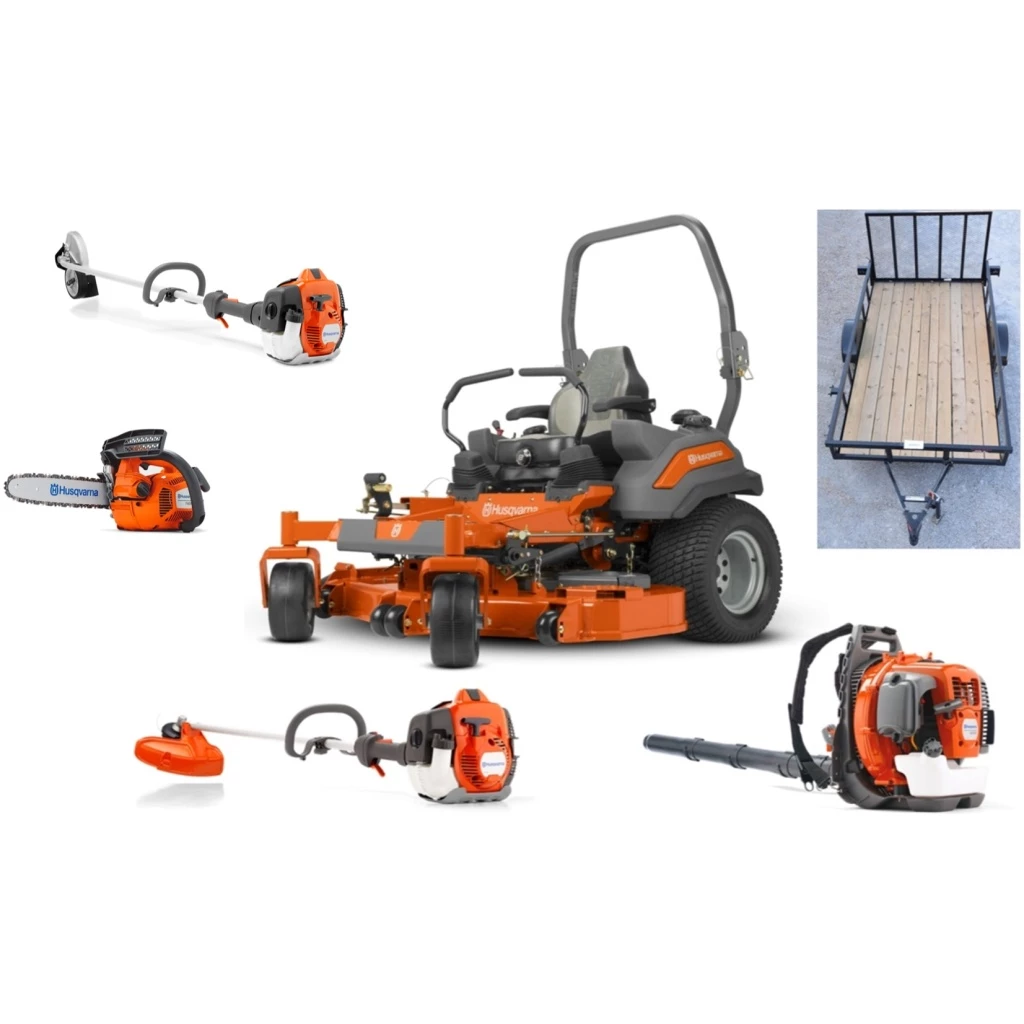 Caliber Trailer Mfg. HH708 Husqvarna Mower Bundle - Z572X Zero Turn 560BTS Blower 525L Trimmer 1 Caliber Trailer Mfg. HH708 Husqvarna Mower Bundle - Z572X Zero Turn 560BTS Blower 525L Trimmer