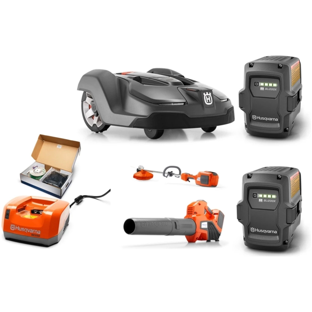 HH800 Husqvarna Mower Bundle - 450X Automower 520iLX Trimmer 436LiB Blower 1 HH800 Husqvarna Mower Bundle - 450X Automower 520iLX Trimmer 436LiB Blower