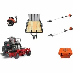 Caliber Trailer Mfg. TE4193 Toro Mower Bundle - TimeCutter HD 54 Zero Turn PB-580T Blower SRM-225 Trimmer