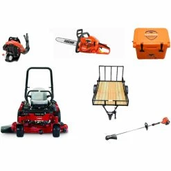 Caliber Trailer Mfg. TE545 Toro Mower Bundle - Titan HD 1500 Zero Turn PB-580T Blower SRM-225 Trimmer